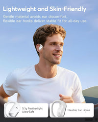 Ultra Open Ear Headphones, Bluetooth 6.1 Bone Conduction Over Ear Earbuds
